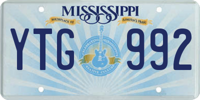 MS license plate YTG992