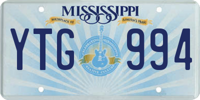 MS license plate YTG994