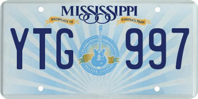 MS license plate YTG997