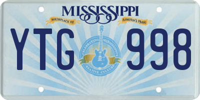 MS license plate YTG998