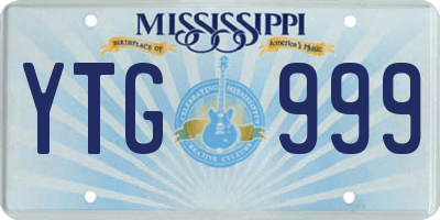 MS license plate YTG999