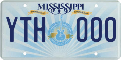 MS license plate YTH000