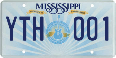 MS license plate YTH001