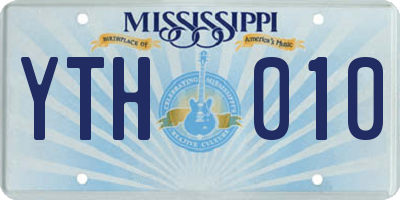 MS license plate YTH010