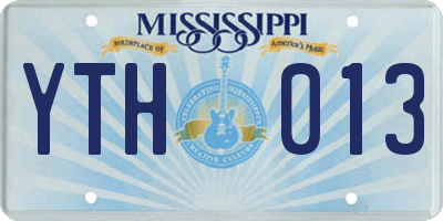 MS license plate YTH013