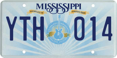 MS license plate YTH014