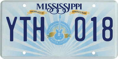 MS license plate YTH018
