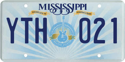 MS license plate YTH021