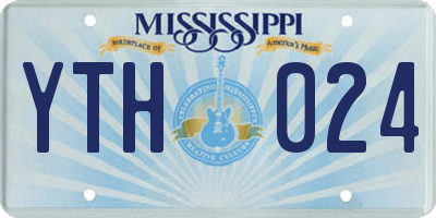 MS license plate YTH024