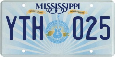 MS license plate YTH025