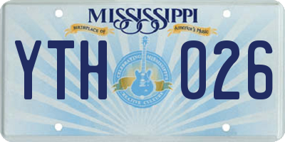 MS license plate YTH026