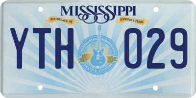 MS license plate YTH029
