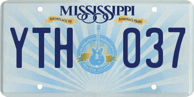 MS license plate YTH037