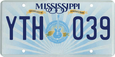 MS license plate YTH039