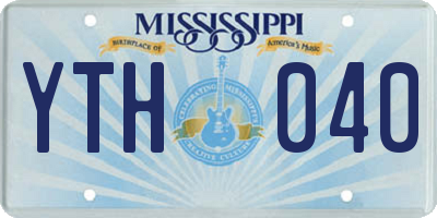MS license plate YTH040