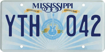MS license plate YTH042