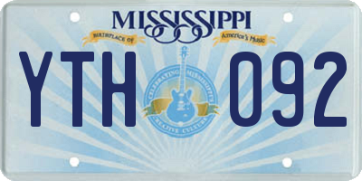 MS license plate YTH092