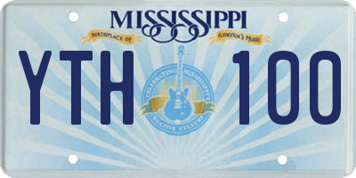 MS license plate YTH100