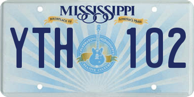 MS license plate YTH102