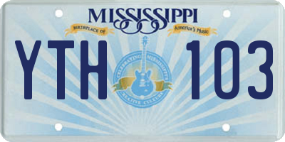 MS license plate YTH103