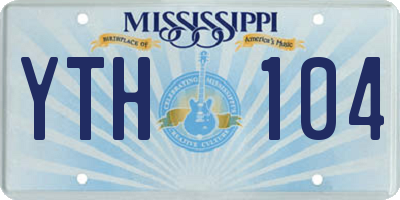 MS license plate YTH104