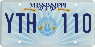 MS license plate YTH110