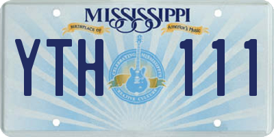 MS license plate YTH111