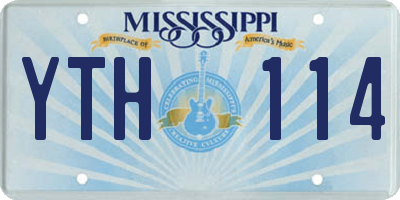 MS license plate YTH114