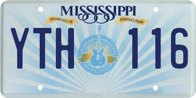 MS license plate YTH116