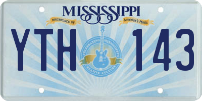 MS license plate YTH143