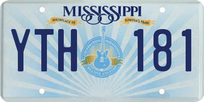 MS license plate YTH181