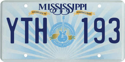 MS license plate YTH193