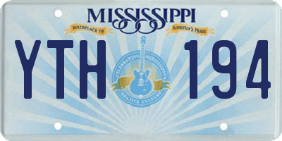 MS license plate YTH194