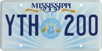 MS license plate YTH200