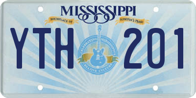 MS license plate YTH201