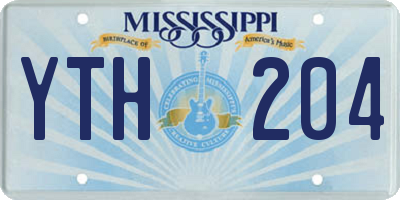 MS license plate YTH204