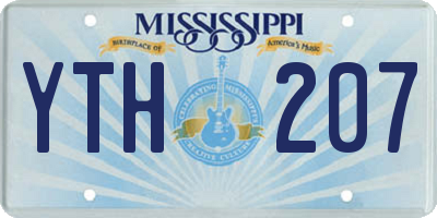 MS license plate YTH207