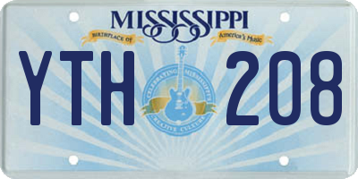MS license plate YTH208