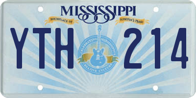 MS license plate YTH214