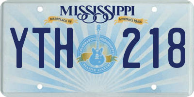 MS license plate YTH218