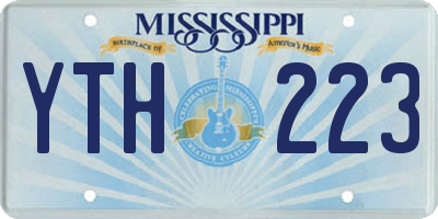 MS license plate YTH223