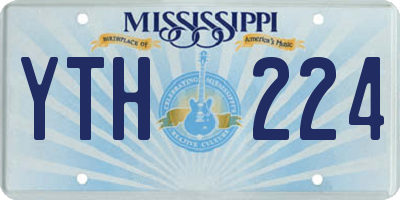 MS license plate YTH224