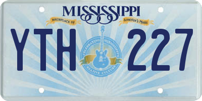 MS license plate YTH227