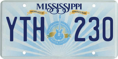 MS license plate YTH230