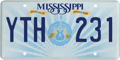 MS license plate YTH231
