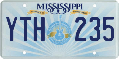 MS license plate YTH235