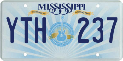 MS license plate YTH237