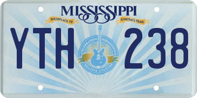 MS license plate YTH238
