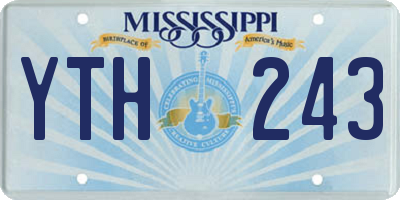 MS license plate YTH243