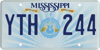 MS license plate YTH244